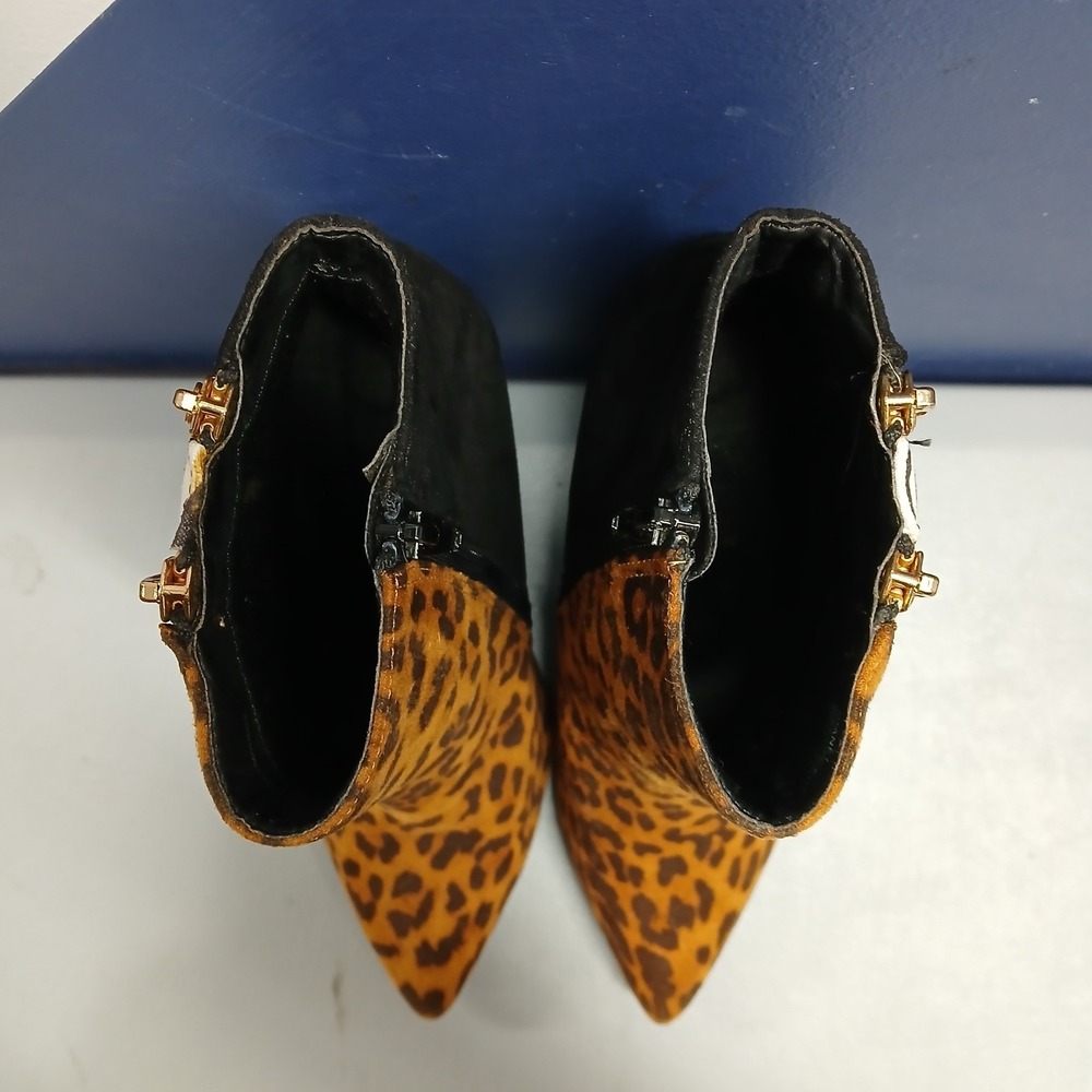 Dazzle Diane Ankle Booties Womens US 7 Multi Leopard Print Pointed Toe Side Zip - Picture 6 of 9